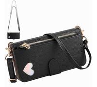BaiFu Funda Cartera Tipo Bandolera para Vivo iQOO 15R, Cartera magnética de Piel sintética con Tarjetero, Bolsillo con Cremallera y cordón Largo-Negro