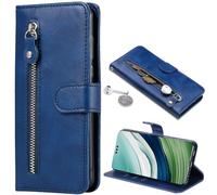 BaiFu Funda para Motorola Moto G100 5G 2025 Case, Bolsillo con Cremallera, Cuero Carcasa Magnético Cover Cartera Móvil para Motorola Moto G100 5G 2025-Azul