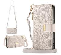 BaiFu Funda Tipo Cartera para Vivo V40 Lite para Mujer, 6 tarjeteros, Soporte, Cierre magnético, Carcasa con Cremallera para Vivo V40 Lite-Gris