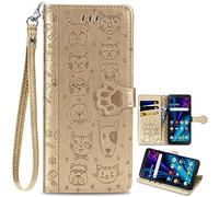 BaiFu Gato y Perro Funda para Realme C100x, Soporte Plegable, Ranura para Tarjeta, Dibujos Animados Case para Realme C100x-08