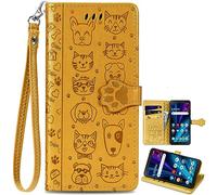 BaiFu Gato y Perro Funda para Realme C100x, Soporte Plegable, Ranura para Tarjeta, Dibujos Animados Case para Realme C100x-07