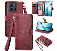 BaiFu RFID Bloqueo Funda para Motorola Moto G77, Bolsillo con Cremallera y Ranura para Tarjetas, Cremallera Bolsillo Cover para Motorola Moto G77-03