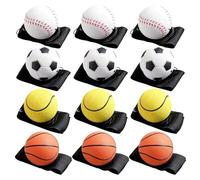 BAIFULAI 12 pelotas de saltar con cuerda: 6 cm de diámetro con cuerda, pelota con banda elástica para ejercicios de muñeca o velocidad de juego, baloncesto/tenis/béisbol/fútbol (multicolor)