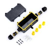 BAIFULAI 2 cajas de derivación de 2 vías: caja de conexión impermeable IP68, caja de sujeción para exterior, jardín, suelo, exterior, caja de distribución para diámetro de cable de 6 mm a 11 mm (negro