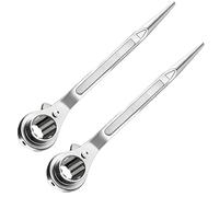 BAIFULAI 2 llaves de carraca para andamios, llave de andamio de 19/22 mm, conmutable derecha/izquierda de CR-V, carraca para andamios con fosfatado negro resistente a la corrosión