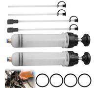 BAIFULAI 2 unidades de bomba de extracción de aceite de 500 ml, bomba de aspiración manual, jeringa de aceite con manguera y anillos de goma de repuesto, bomba de aspiración de aceite para líquido de