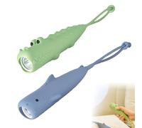 BAIFULAI 2 unidades de linterna recargable para niños de silicio: regulable linterna infantil con forma de animal lindo, linterna LED estroboscópica portátil para niños a partir de 3 años