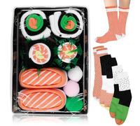 BAIFULAI 3 Pares de Calcetines Divertidos en Forma de Sushi, Calcetines Coloridos Japoneses para Hombre y Mujer, Locos Regalos