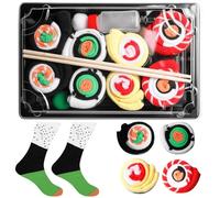 BAIFULAI 4 pares de calcetines de sushi, divertidos calcetines en forma de sushi para hombre y mujer, regalos divertidos para hombres
