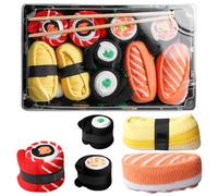 BAIFULAI 5 pares de calcetines de sushi, divertidos calcetines en forma de sushi, divertidos calcetines para hombre y mujer, regalos divertidos para hombres, divertidos y divertidos y coloridos locos