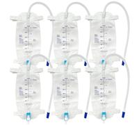 BAIFULAI 6 bolsas de orina para las piernas, 500 ml, bolsas de drenaje de orina, bolsas de drenaje con 2 correas, válvula y drenaje en T, bolsa de drenaje de orina, bolsas de drenaje para hombres y