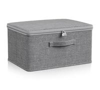 BAIFULAI Caja con cerradura, 40 x 30 x 21 cm, caja de almacenamiento con cerradura de combinación, caja de almacenamiento con tapa de tela, caja con cerradura para ropa juguetes