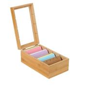 BAIFULAI Cajas de madera para tarjetas A7, 25,4 x 15 x 10 cm, con tapa, con 300 tarjetas de aprendizaje, fichas de vocabulario, caja de madera para oficina, escuelas y hogares