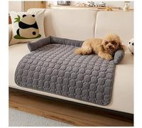 BAIFULAI Cama para perros, sofá de 75 x 75 cm, de tela gris profunda, alfombrilla para perros con borde, protección de sofá para mascotas, lavable, antideslizante, cojín grande para perros, cama