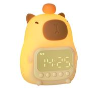 BAIFULAI Capybara - Despertador con luz nocturna para niños, reloj LED para mesita de noche, recargable, reloj despertador infantil, silicona, animal, lámpara de mesa, despertador para niños y