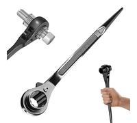 BAIFULAI Carraca para andamios, llave de andamio de 19/22 mm, rueda de andamio, conmutable a la derecha/izquierda de CR-V, carraca para andamios con fosfatado negro resistente a la corrosión