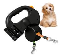 BAIFULAI Correa retráctil para 2 perros, 3 metros, doble correa para 2 perros con luz, empuñadura antideslizante, extensible, correa para perros pequeños y medianos (negro)
