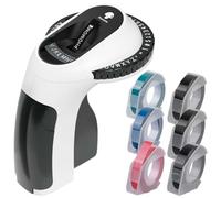 BAIFULAI Dispositivo de etiquetado, dispositivo de etiquetado 3D E975, dispositivo de mano con 6 rollos de cinta de etiquetas, máquina de grabado para casa, manualidades, proyectos de hobby, bricolaje