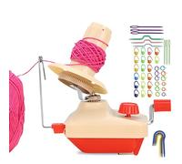 BAIFULAI Enrollador de Lana Azul con Dispensador - Artesanía de Tejer a Mano Máquina de Enrollar con Marcador de Puntos, Agujas de Plástico