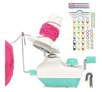 BAIFULAI Enrolladores de lana, bobinadores de bolas de hilo azul, bobinadora de lana de bola, telar de hilo, hilo manual Swift, bobinadoras de lana con marcador de punto, agujas de plástico (azul)