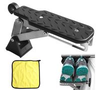 BAIFULAI Escalón para puerta de coche, color negro, plegable con cojín amortiguador, paso universal para el techo del coche, capacidad de carga de 250 kg, se adapta a vehículos con trampas de puerta U