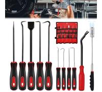 BAIFULAI Juego de 11 rascadores universales de aguja, ganchos de precisión con raspador y herramienta magnética retráctil para quitar juntas de manguera de reparación electrónica de automóviles