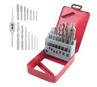 BAIFULAI Juego de 15 piezas de machos de roscar para máquina HSS M3 - M12, broca para agujero central, machos de roscar con macho, juego de roscar para máquina