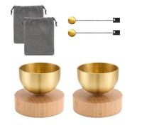 BAIFULAI Juego de 2 cuencos tibetanos pequeños: mini cuencos tibetanos de latón de alta calidad, 40 × 34 mm, cuenco tibetano para yoga, meditación y relajación, atención plena, alivio del estrés