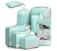 BAIFULAI Juego de cubos de compresión, 8 piezas, organizador de viaje, organizador de compresión, mochila ultraligera, bolsa de almacenamiento, bolsas ligeras para maletas