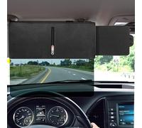 BAIFULAI Parasol extensible para coche con protección UV y antideslumbrante, alargador de visera ajustable, antideslumbrante, para conductor y copiloto, color negro, universal para coche, SUV, camión
