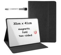 BAIFULAI Pizarra blanca magnética pequeña, 30 x 41 cm, con soporte y rotulador, borrable, escritura de doble cara, plegable portátil, ángulo ajustable, pizarra blanca para casa