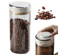 BAIFULAI Tarro de café de cristal, hermético, 1,7 L, vacío, granos de café, recipiente transparente con válvula de salida, indicador de fecha, contenedor de café, almacenamiento para granos de café