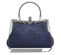 BAIGIO 1920S - Bolso de noche para mujer, estilo vintage, con perlas, elegante, para fiestas, bodas, banquetes, clutch, B-azul marino