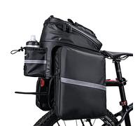 BAIGIO 3 en 1 Bolsa Trasera para Bicicleta Impermeable Extensible de 11 a 30L Reflectante Bolsa Portaequipajes de Bicicleta Multifuncional Alforja para Bicicleta para Ciclismo Diario Al Aire Libre
