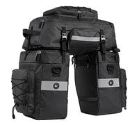 BAIGIO Bolsa de Bicicleta 3 en 1 de 75 L Alforjas Bicicleta Impermeable, Bolsa Bicicletas Trasera para Ciclismo, Viajes con Cubierta para la Lluvia, Negro