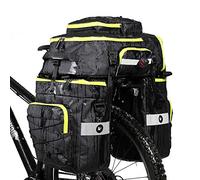 BAIGIO Bolsa de Bicicleta 3 en 1 de 75 L Alforjas Bicicleta Impermeable, Bolsa Bicicletas Trasera para Ciclismo, Viajes con Cubierta para la Lluvia, Verde