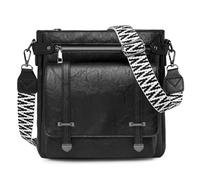 BAIGIO Bolso Bandolera Mujer Cuero PU, Bolso Mujer Bandolera Mediano con Correa Ancha, Bolsos Hombro Cruzado Mujeres con Múltiples Bolsillos para Viaje Trabajo Casual Escuela, Negro