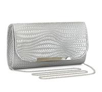 BAIGIO Bolso Clutch Mujer Piel PU Bolsa de Cadena Elegante Bolsos Pequeños Crossbody Bolsos de Mano para Boda Fiesta Cóctel Graduación (#1-plata)