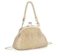 BAIGIO Bolso de Boda, Clutch Mujer Fiesta Carteras de Mano Ceremonia Bolso de Noche Embrague Bandolera con Cadena Novia, Diamantes