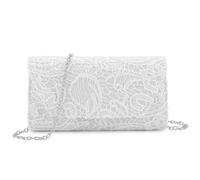 BAIGIO Bolso de Mano para Mujer, Elegante, para Bodas, Fiestas, cócteles, Color Negro, A-Blanco, Bolso Bandolera