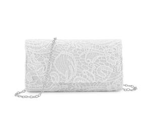 BAIGIO Bolso de Mano para Mujer, Elegante, para Bodas, Fiestas, cócteles, Color Negro, A-Blanco, Bolso Bandolera