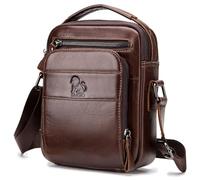 BAIGIO Bolso Hombre Bandolera Cuero Vintage Bolso Mano Hombres Bolsos Hombre Pequeño con 5 Ranuras para Tarjetas Bolsa de Hombro para Negocios, Trabajo, Viaje, Vida Cotidiana