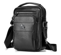 BAIGIO Bolso Hombre Bandolera Cuero Vintage Bolso Mano Hombres Bolsos Hombre Pequeño con 5 Ranuras para Tarjetas Bolsa de Hombro para Negocios, Trabajo, Viaje, Vida Cotidiana