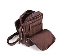 BAIGIO Bolsos Bandolera Hombre Pequeñas Cuero Bolsa de Hombro Messenger Bag Bolsa de Piel con Tarjetero y Portaplumas para iPad Mini Viaje Casual Oficina Negocio Uso Diario