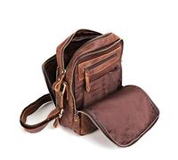 BAIGIO Bolsos Bandolera Hombre Pequeñas Cuero Bolsa de Hombro Messenger Bag Bolsa de Piel con Tarjetero y Portaplumas para iPad Mini Viaje Casual Oficina Negocio Uso Diario