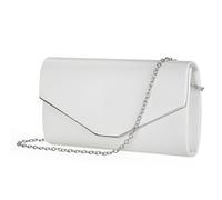 BAIGIO Bolsos Fiesta Sobre para Mujeres, Elegante Clutch Monedero del Banquete de Boda,Bolso Bandolera Mujer Boda Invitada,Handbag para Prom/Fiesta Boda Exterior/Cumpleaños (B-Blanco)