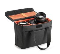 BAIGIO Funda Camara Reflex DSLR Bolsa Cámara Fotográfica Antigolpe Camera Bag Insert para 1 Cámara, 1/2 Lentes para Nikon Canon Fuji Olympus Sony (Negro)