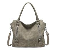 BAIGIO Hobo - Bolso bandolera de gran capacidad para mujer, con asa superior, estilo vintage, de piel de ante con correa ajustable para el hombro, para el trabajo, la escuela, viajes, compras, color