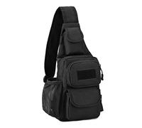 BAIGIO Mochila táctica de la honda de una correa Molle Crossbody hombro mochila multiusos, negro - pequeño, Talla única,