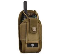 BAIGIO Walkie Talkie Funda Bolsa Militar Multi-Función Bolsa Carcasa Funda Case de Nylon para Walkie-Talkie Radio,Dispositivos Electronicos Portatiles y GPS, etc. Bolsa del Teléfono (Marrón)